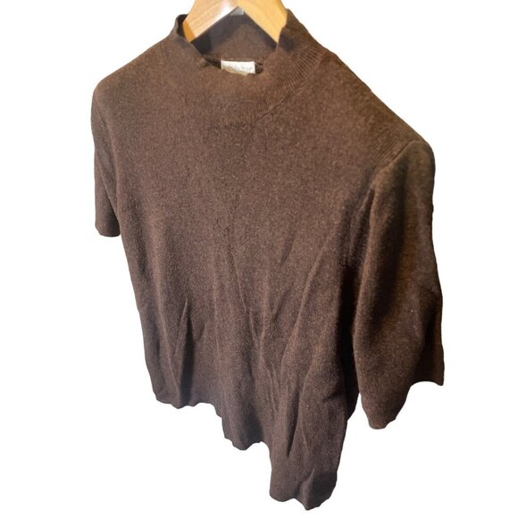 Worthington Woman Brown Mock Neck Short Sleeve Sweater Sz 1X - Picture 3 of 6
